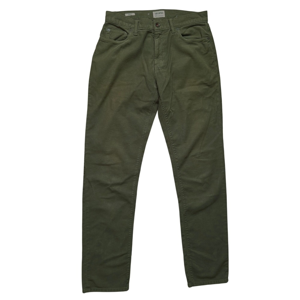 Todd Snyder Slim Fit 5 Pocket Pants Mens 28x32 Olive Green Moleskin Soft Cotton